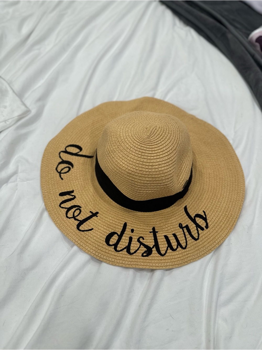 C.C Straw Sun Hat with Black Tie